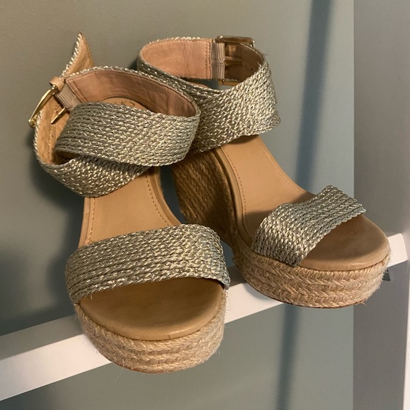 gold platform espadrille sandals